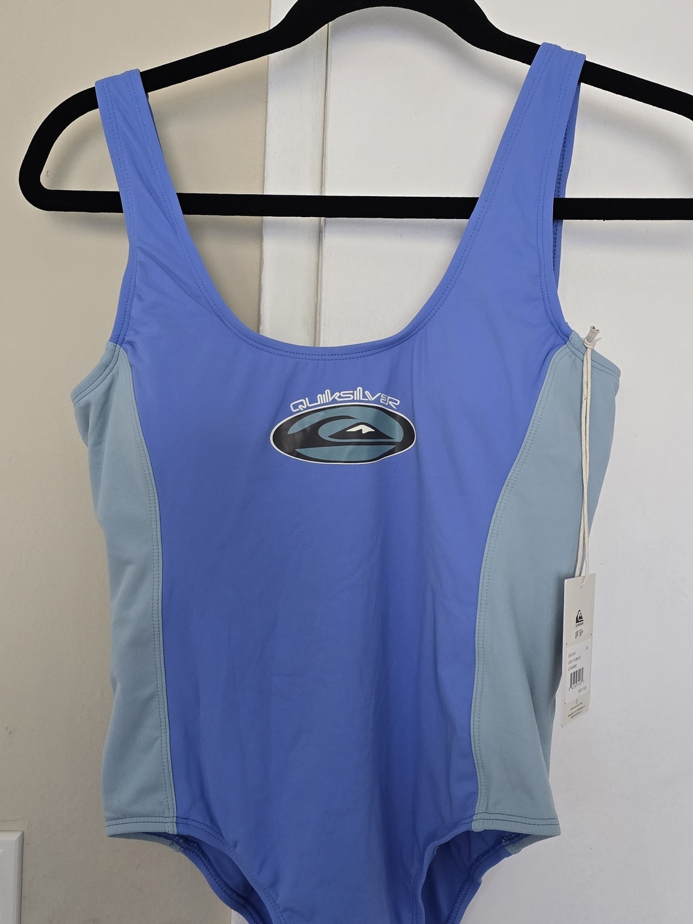 Quiksilver Light Blue and Powder Blue Scoop Neck Bodysuit